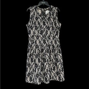 Anthropologie HD Violente lace illusion dress L black nude